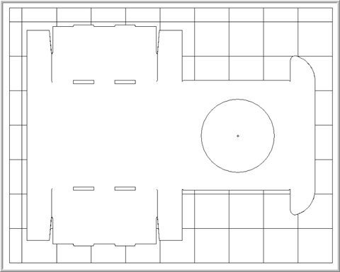 Use closed areas only on the die board template with the choppernaut tool in SteelRules sales-display and packaging design software for Mac and Windows.