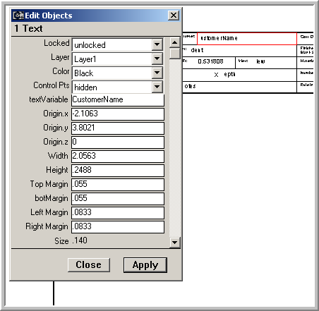 Customized spec sheets are set up in Rules’ box and point-of-sales display design software to use the Document Data Manager text fields.