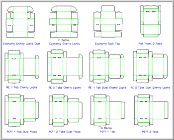 The easiest way to create packaging is to use an industry standard design from the AlphaCorr software library of resizable carton designs.